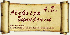 Aleksija Dunđerin vizit kartica